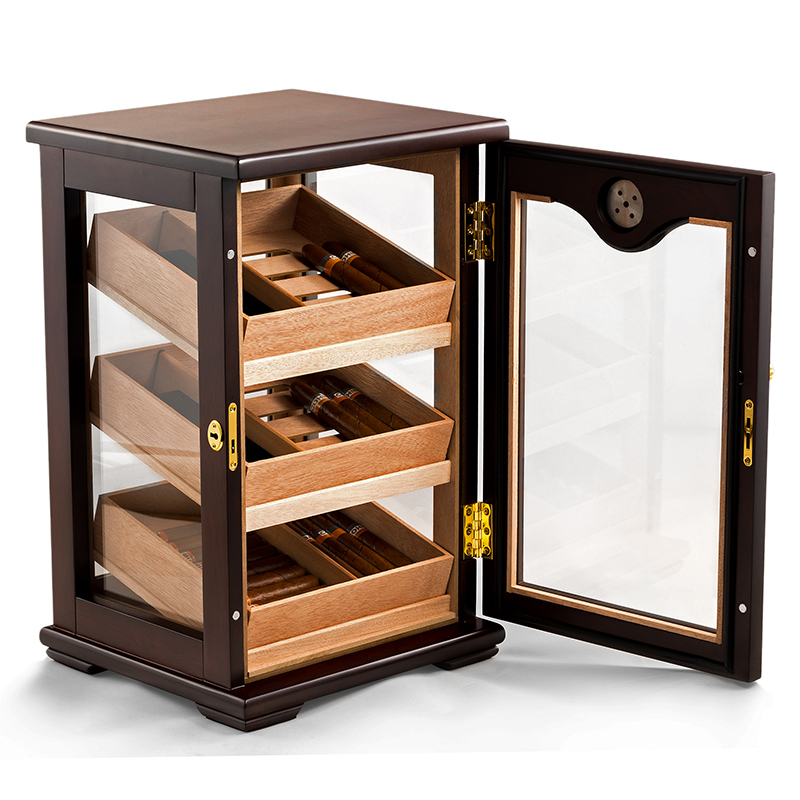 Luxury Wooden Cigar Cabinet with Hygrometer