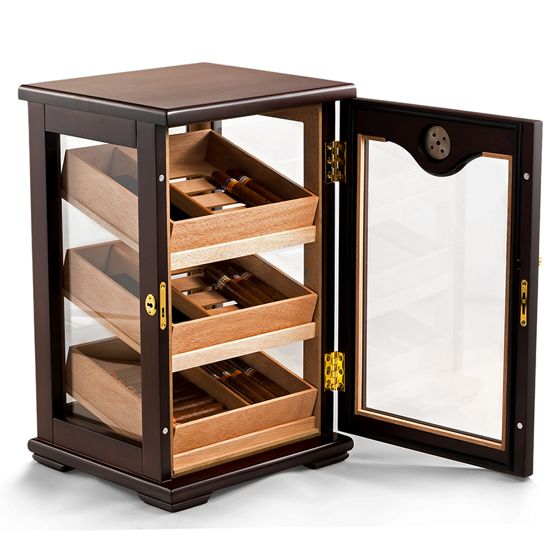 Luxury Wooden Cigar Cabinet with Hygrometer