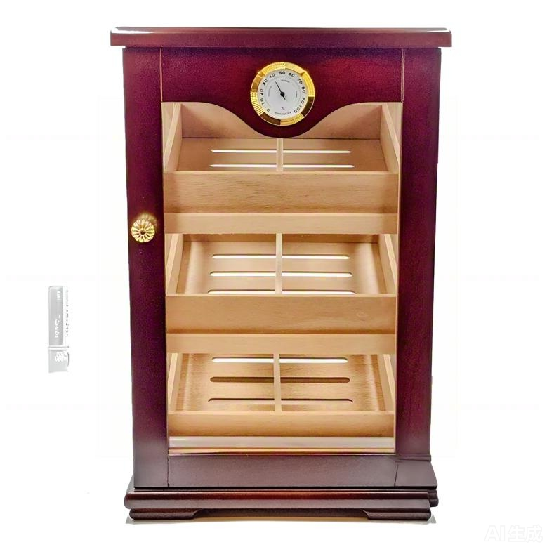 Luxury Wooden Cigar Cabinet with Hygrometer
