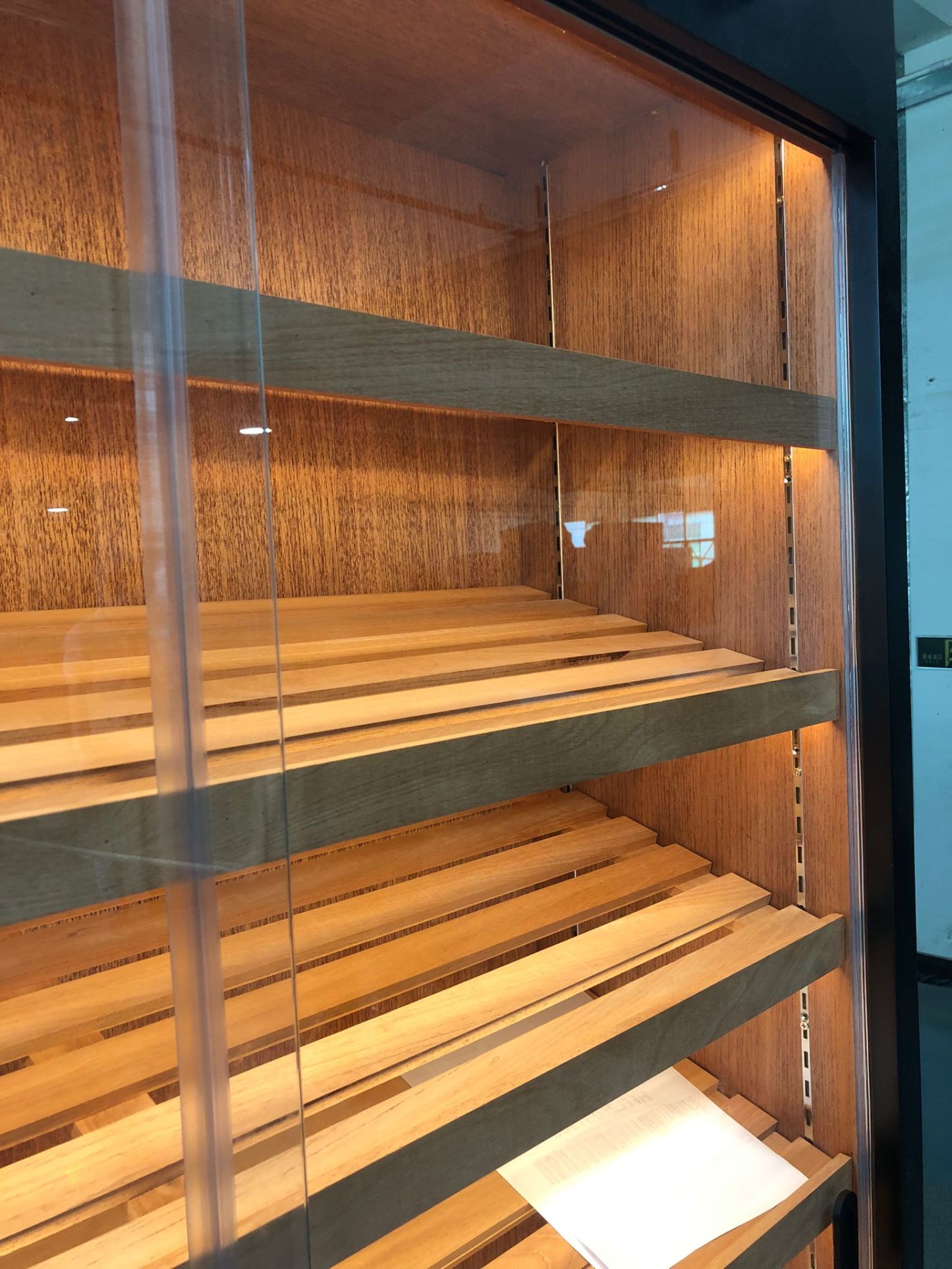 Sliding Glass Door Cigar Humidor Cabinet with Custom LED Sign, Sealing Strips, Spanish Cedar Shelves & Humidifier Included – 47.24" W × 15.75" D × 78.74" H
