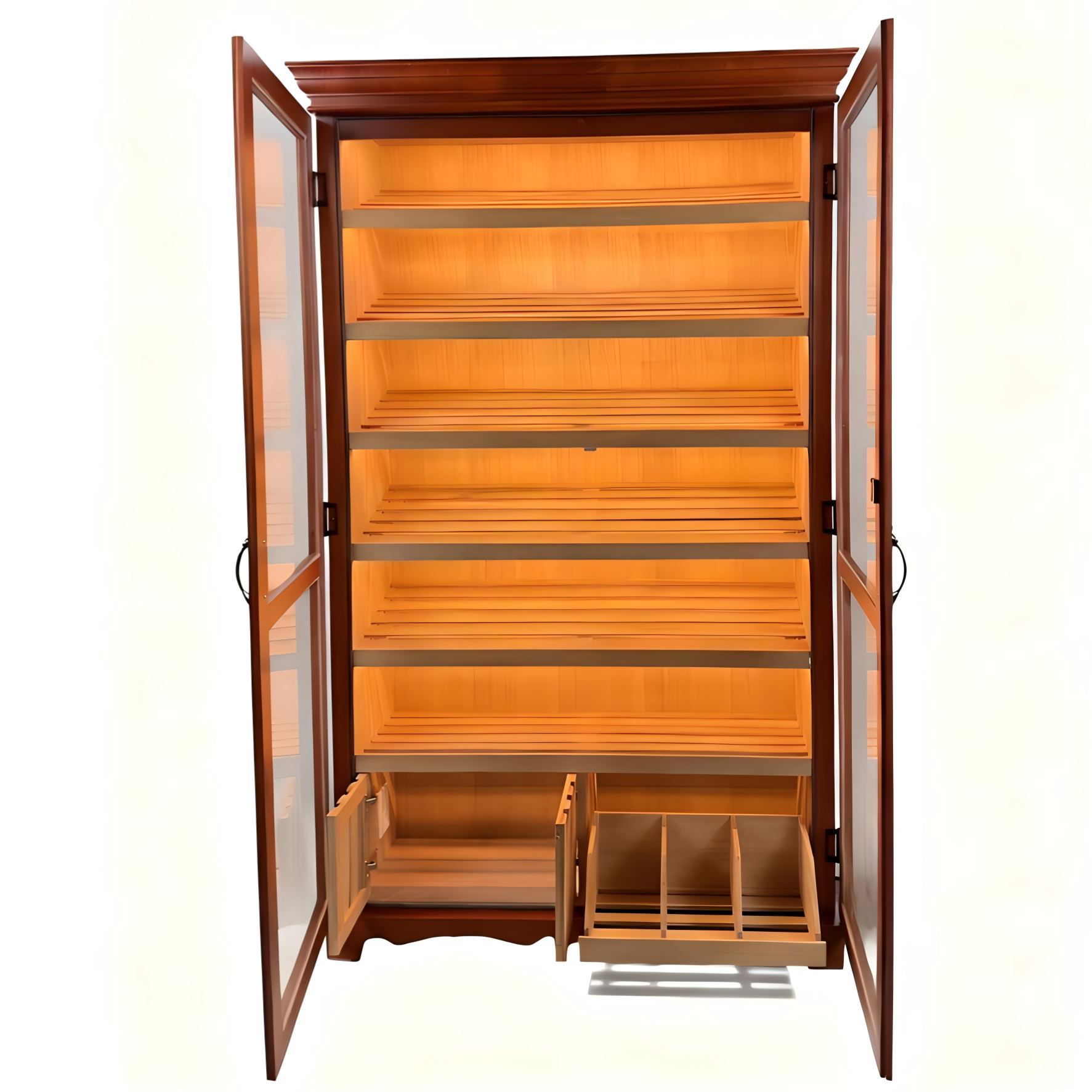 Redwood Double-Door Cigar Humidor