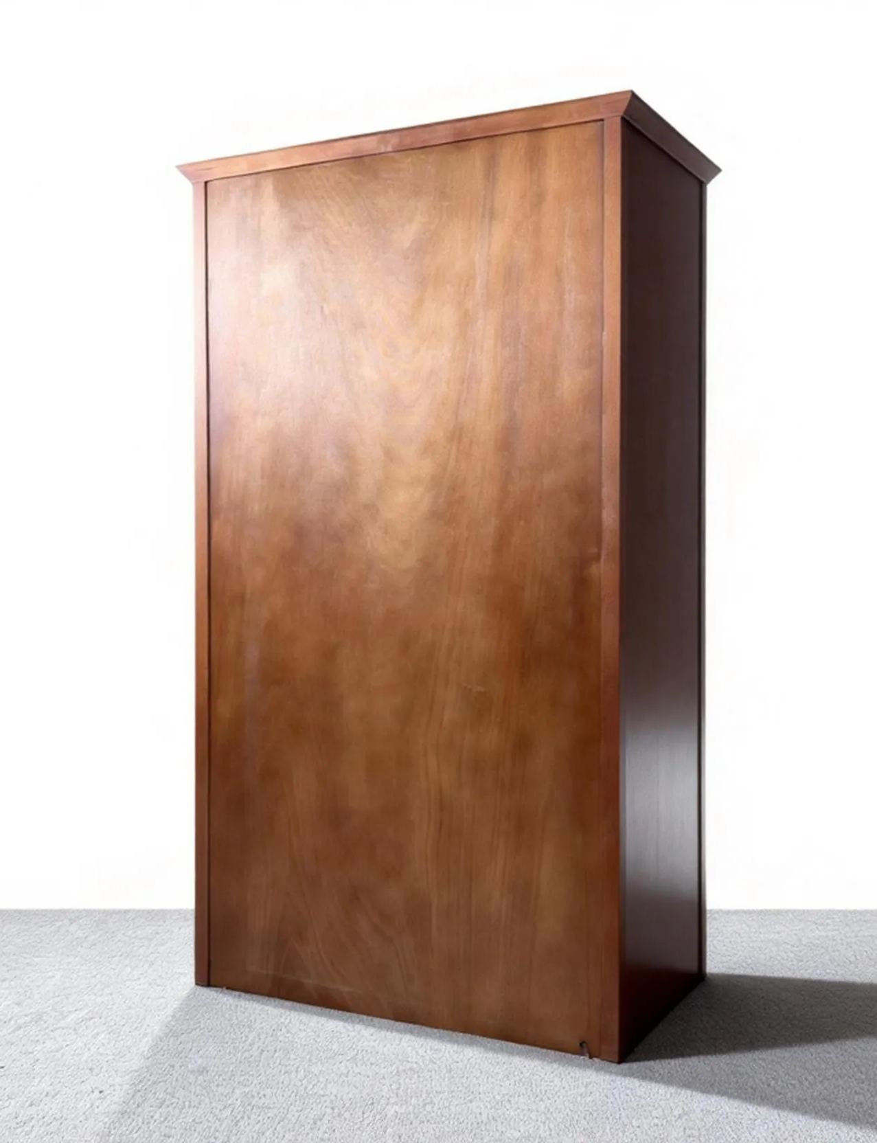 Vintage Dual-Door Louver-Style Wooden Cigar Humidor Cabinet