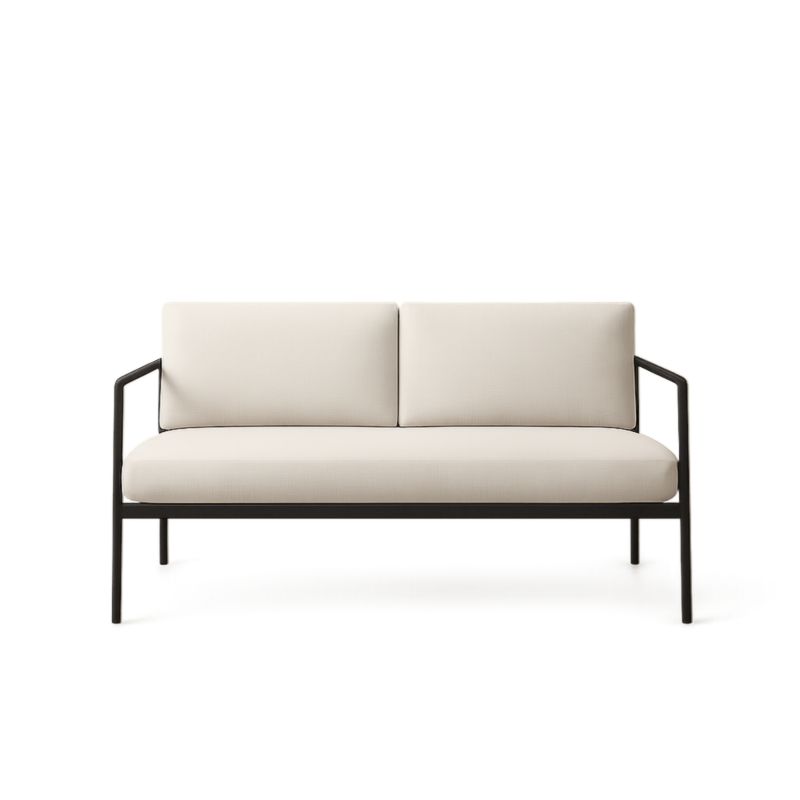 Divano due posti in tessuto e acciaio 140cm