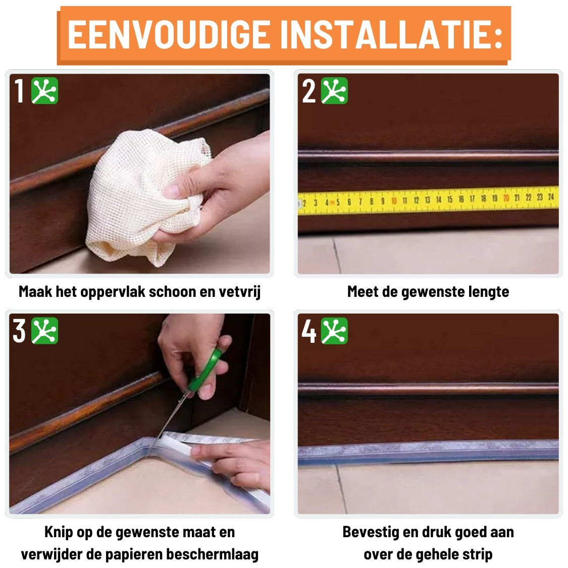 GrippTek® Anti-Tocht Tape Clear - Voor Deuren & Kieren