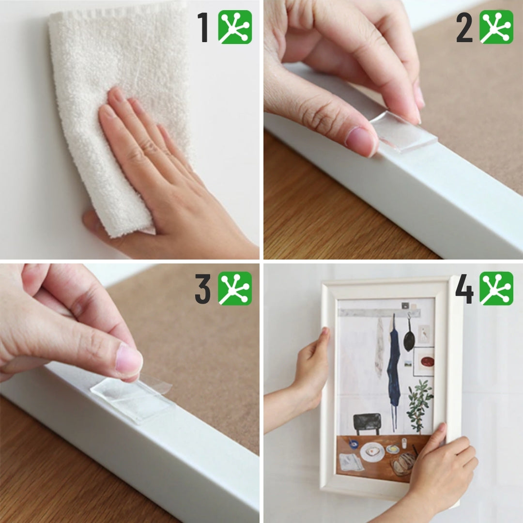 36 stuks - GrippTek® MultiFix Tape Pads - Dubbelzijdig & Herbruikbaar