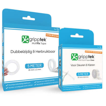 GrippTek® MultiFix + Anti-Tocht Tape Clear Kleefbundel