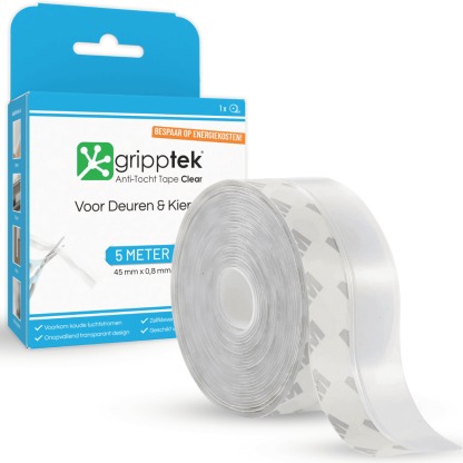 GrippTek® Anti-Tocht Tape Clear - Voor Deuren & Kieren