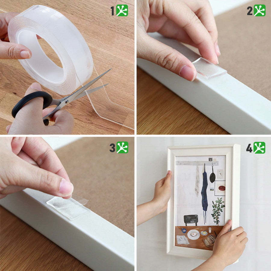 GrippTek® MultiFix Tape Original 2.0 - Dubbelzijdig & Herbruikbaar