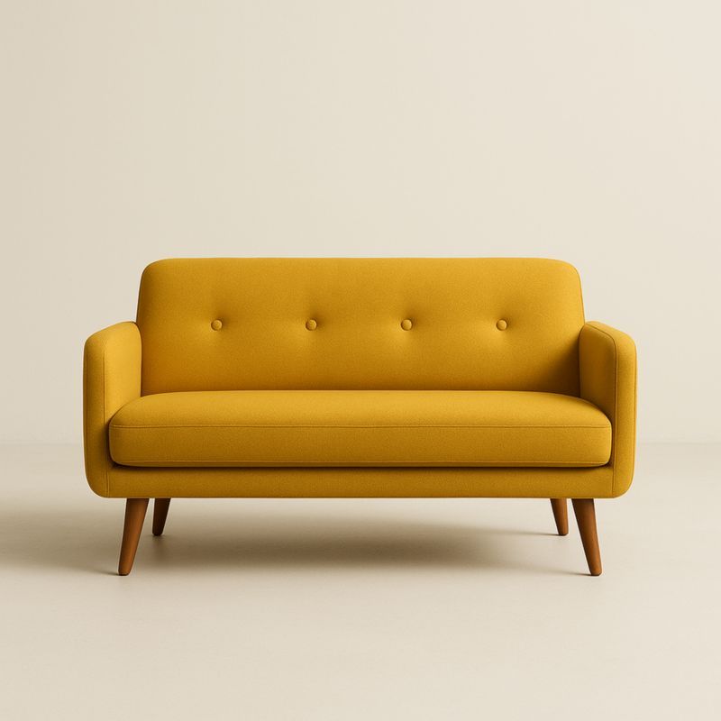 Divano due posti tessuto poliestere Giallo 130 cm