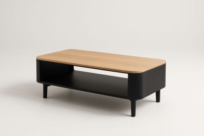 Tavolino da caffè in legno MDF e metallo nero