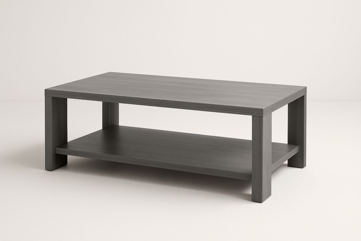 Tavolino da caffè rettangolare in legno con ripiano inferiore 100cm x 50cm x 40cm