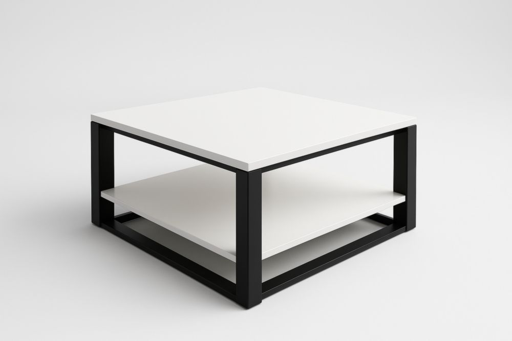 Tavolino da caffè quadrato in MDF e Acciaio 80x80x40cm(Lu×L×H)