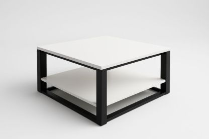 Tavolino da caffè quadrato in MDF e Acciaio 80x80x40cm(Lu×L×H)