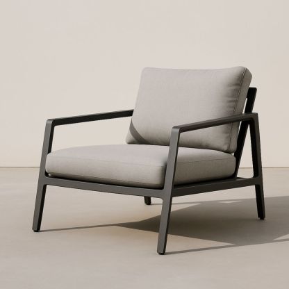 Fauteuil en Aluminium avec Coussins Gris