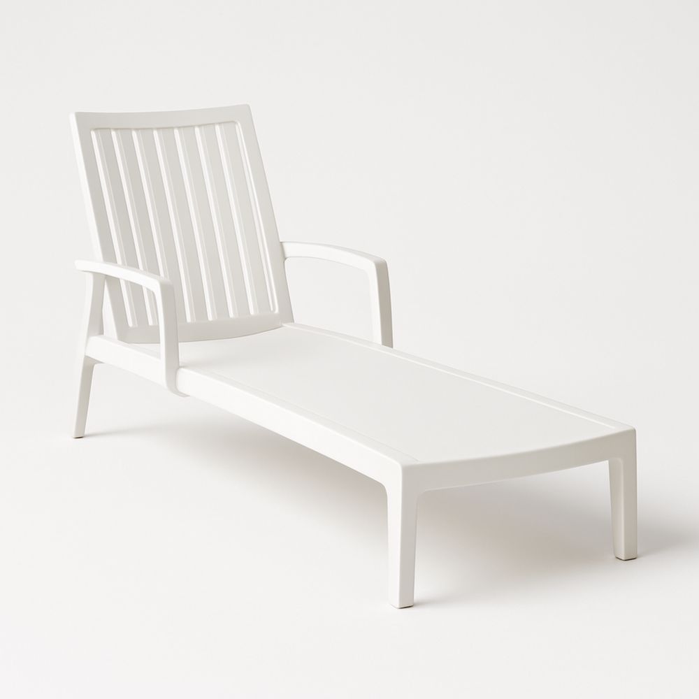 Chaise Longue Jardin Polypropylène Blanc