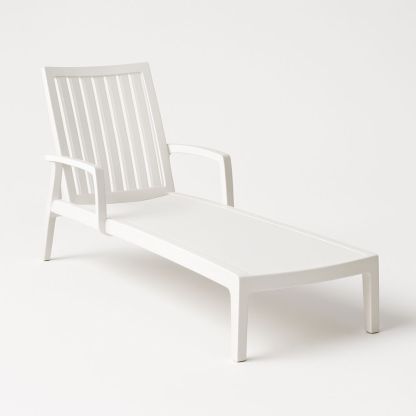 Chaise Longue Jardin Polypropylène Blanc