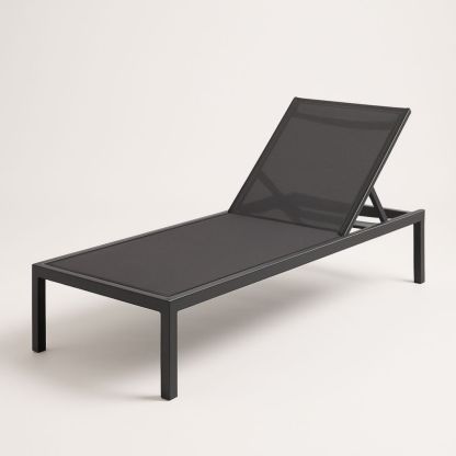 Chaise Longue Réglable en Aluminium Noir
