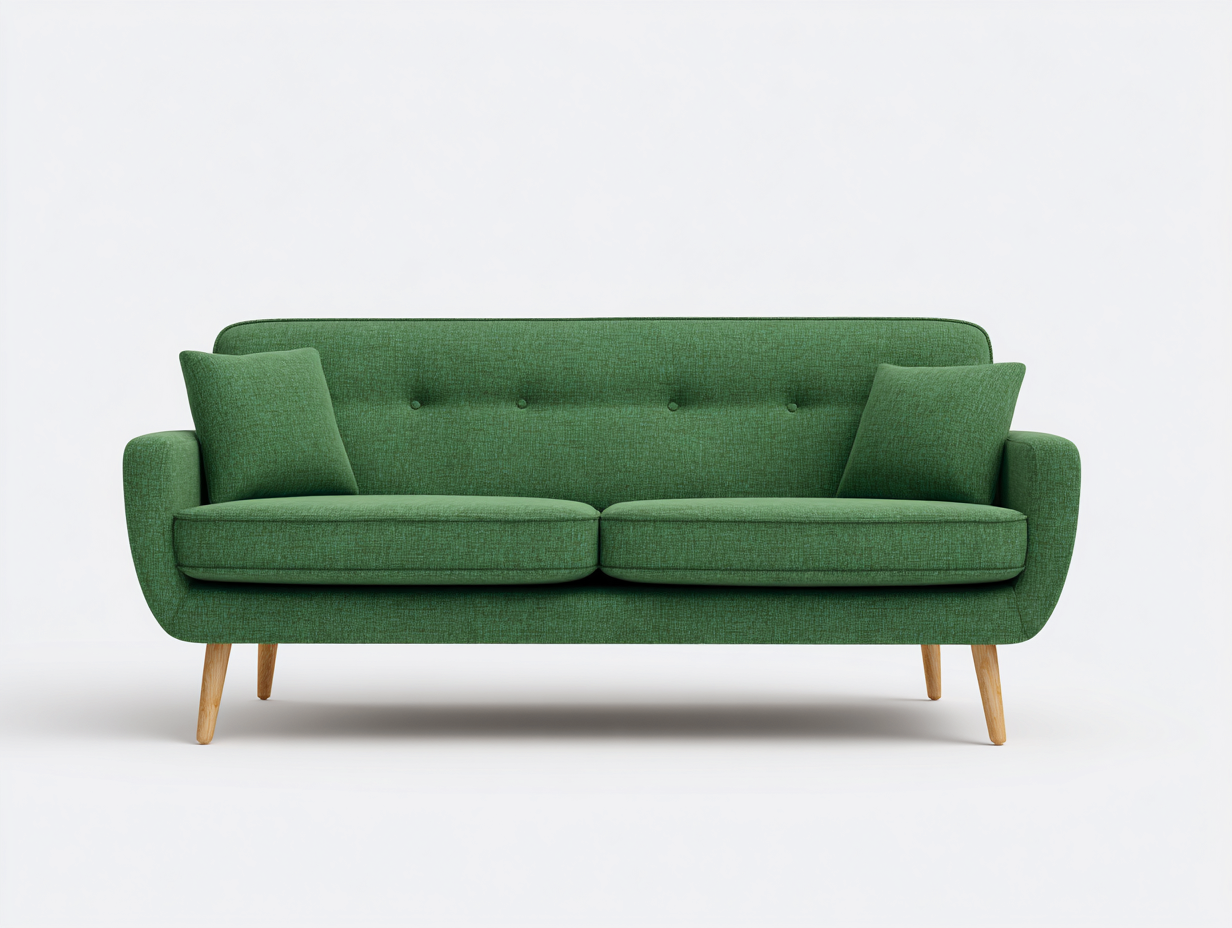 Sofa 3-Sitzer - Stoff - 185x85x90 cm - grün - für Wohnzimmer - modernes Design-Spacesta