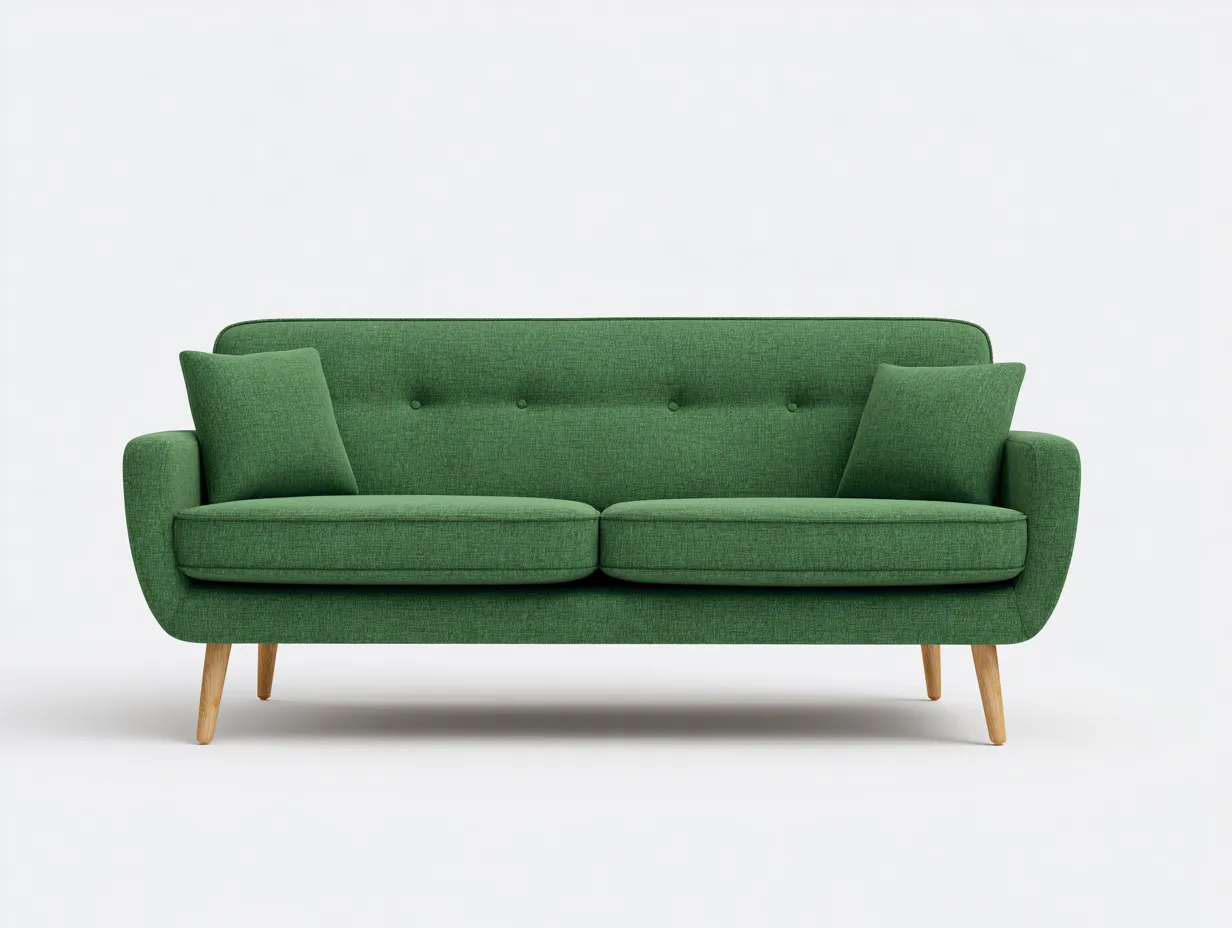 Sofa 3-Sitzer - Stoff - 185x85x90 cm - grün - für Wohnzimmer - modernes Design-Spacesta