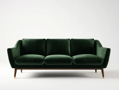 Sofa 3-Sitzer Stoff - 200x85x86 cm - dunkelgrün/dunkelbraun - für Wohnzimmer - modernes Design-Spacesta