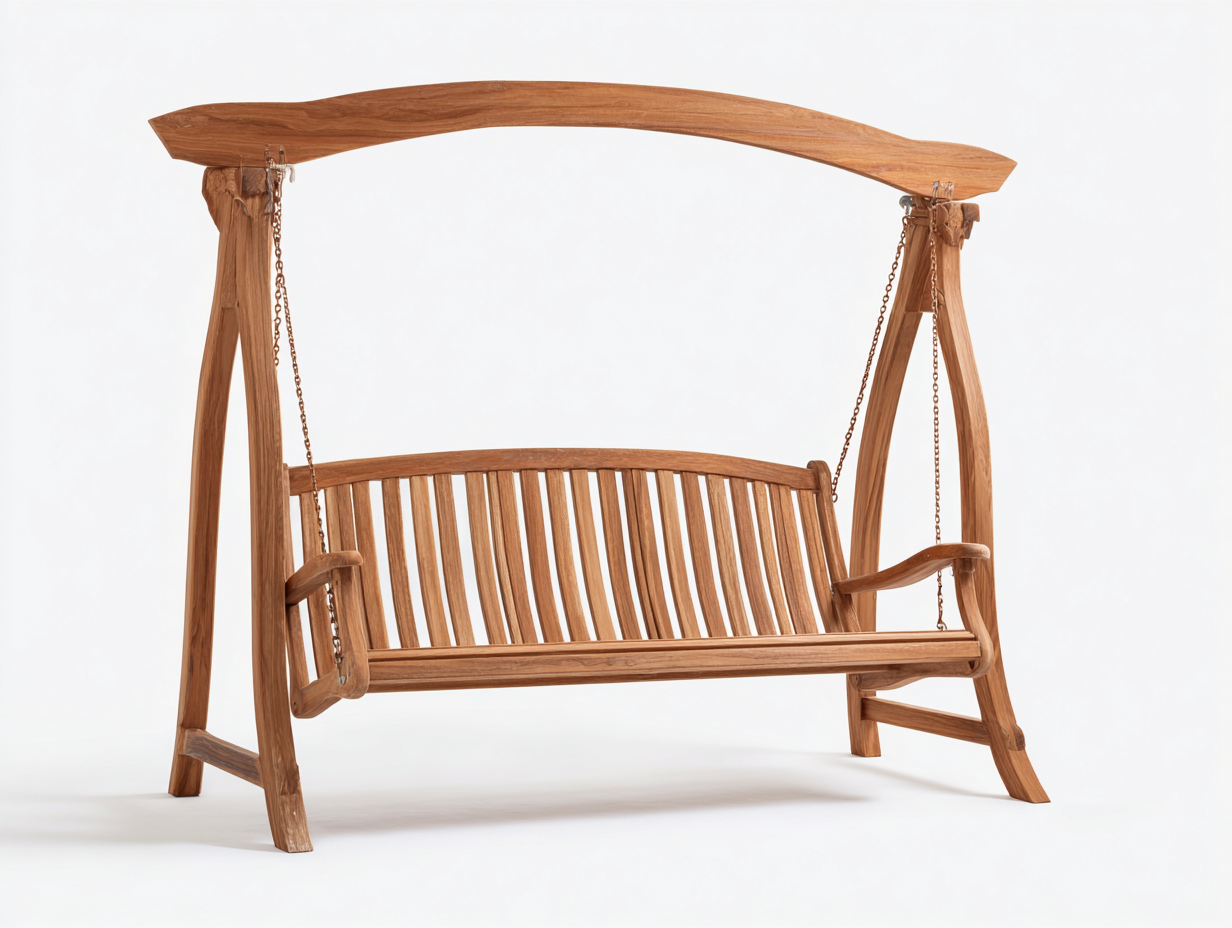 Gartenschaukel Outdoor-Schaukelstuhl Massivholz 165x120x185 cm - natur - geeignet für Garten/Terrasse - klassisches Holz-Spacesta