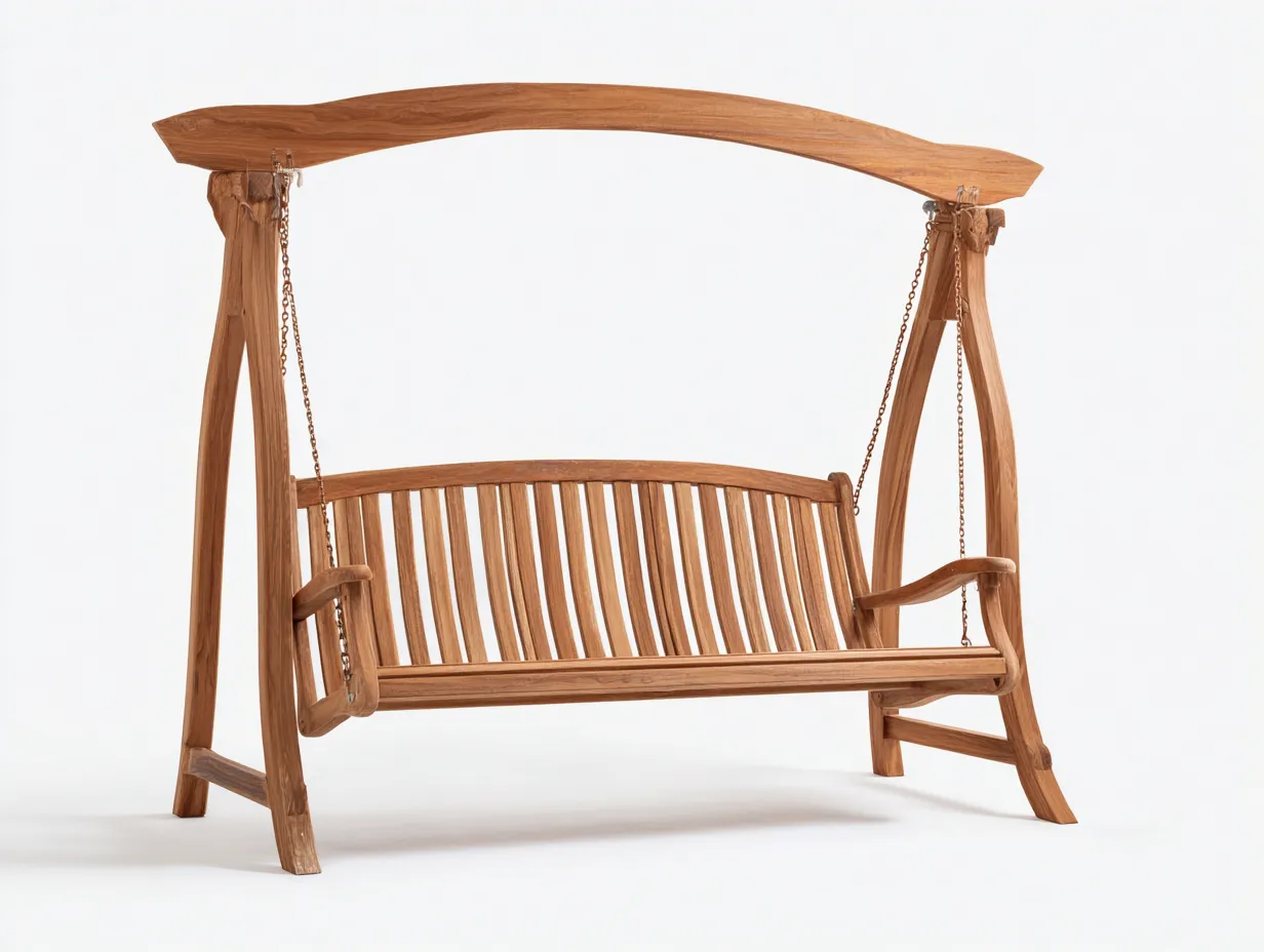 Gartenschaukel Outdoor-Schaukelstuhl Massivholz 165x120x185 cm - natur - geeignet für Garten/Terrasse - klassisches Holz-Spacesta