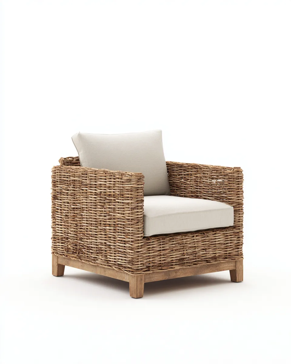 Sessel - Flechtwerk - 82x78x85 cm - natur/beige - modernes Design-Spacesta