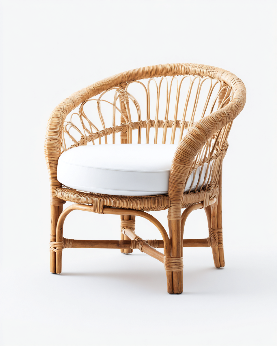 Sessel - Flechtwerk - 70x68x82 cm - natur/weiß - modernes Design-Spacesta