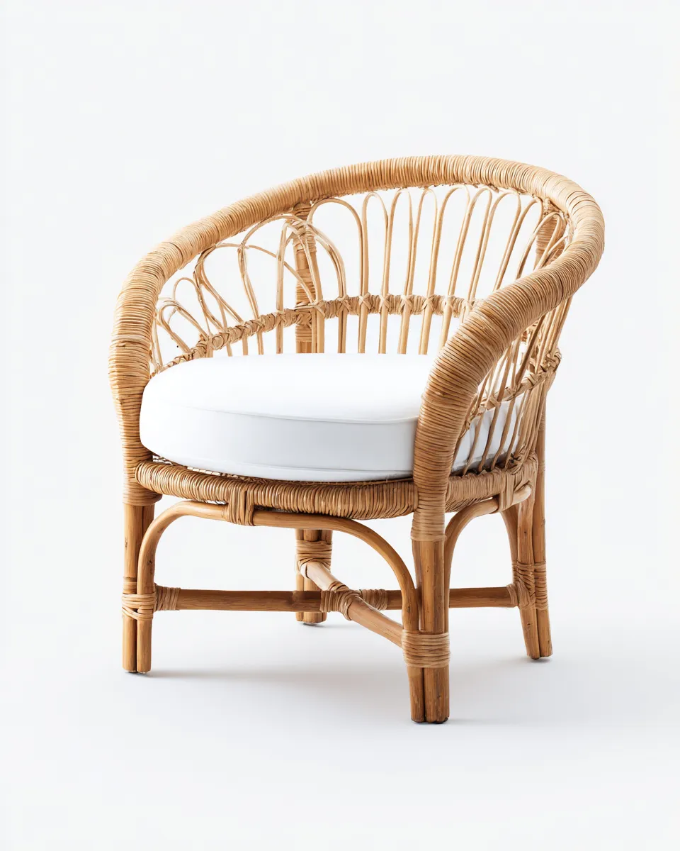 Sessel - Flechtwerk - 70x68x82 cm - natur/weiß - modernes Design-Spacesta