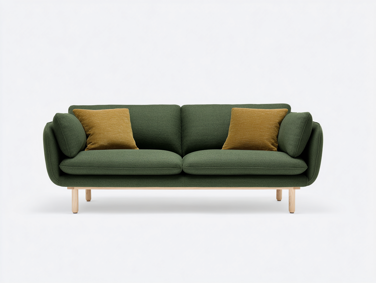 Sofa 3-Sitzer - Stoff - 200x80x92 cm - grün - für Wohnzimmer - modernes Design-Spacesta