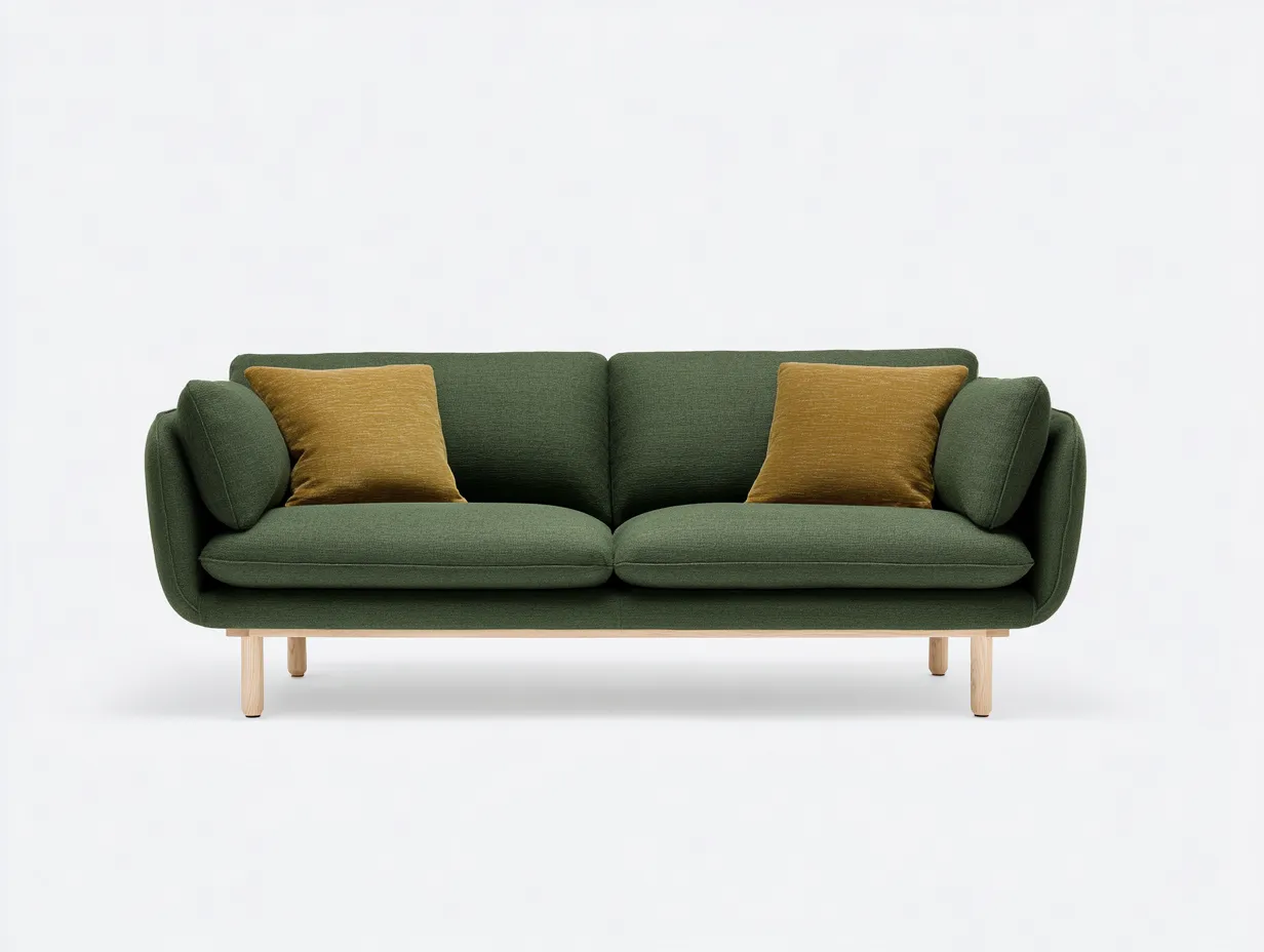 Sofa 3-Sitzer - Stoff - 200x80x92 cm - grün - für Wohnzimmer - modernes Design-Spacesta
