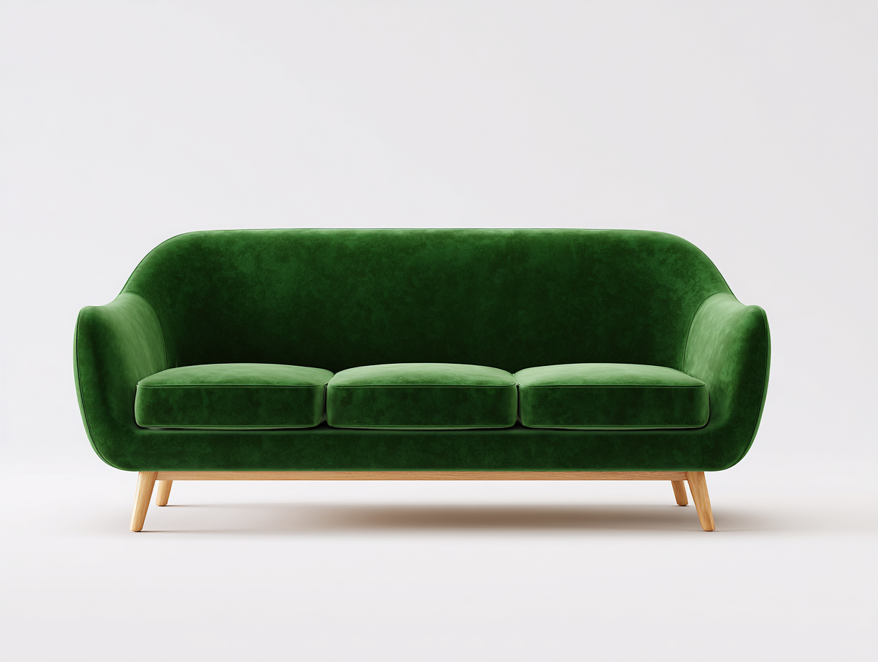3-Sitzer Sofa aus Stoff 190x80x85 cm - grün/naturfarbe - geeignet für Wohnzimmer - modernes Design-Spacesta