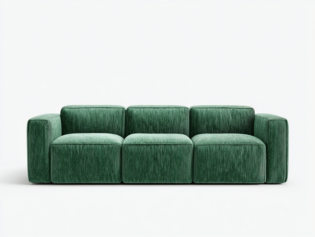 Sofa 3-Sitzer - Stoff - 230x95x78 cm - dunkelgrün - für Wohnzimmer - modernes Design-Spacesta