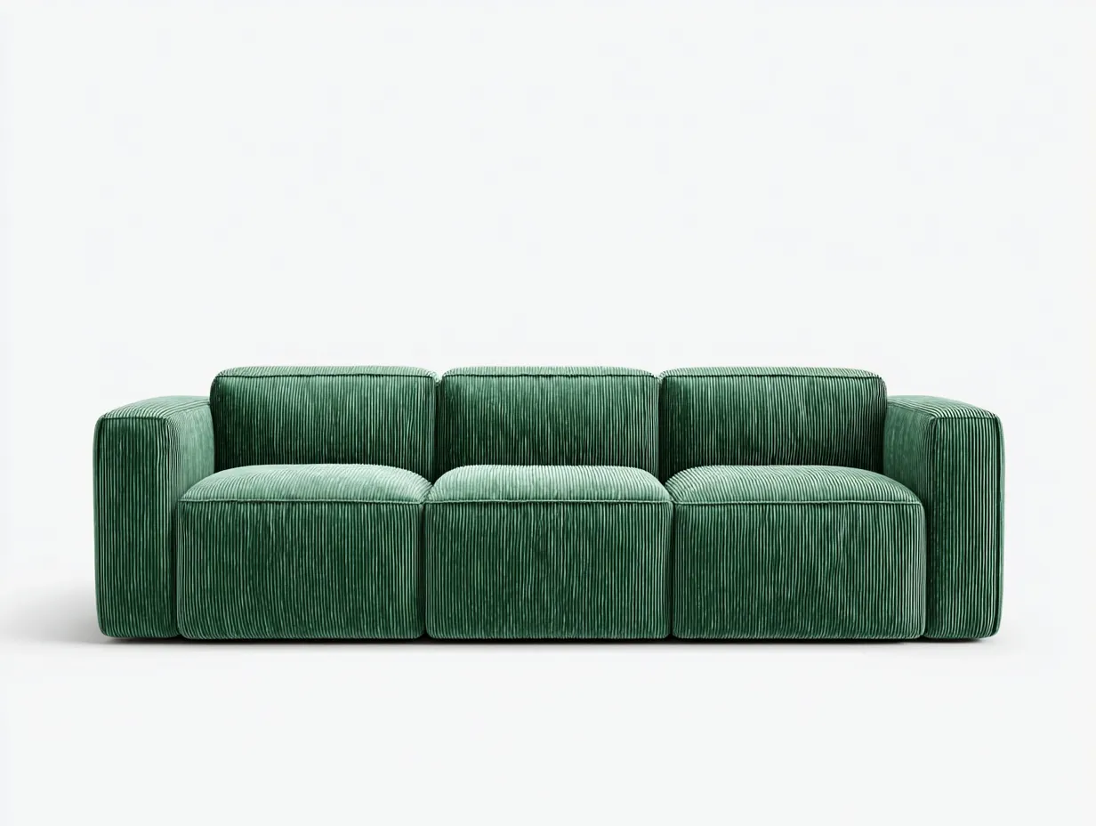 Sofa 3-Sitzer - Stoff - 230x95x78 cm - dunkelgrün - für Wohnzimmer - modernes Design-Spacesta