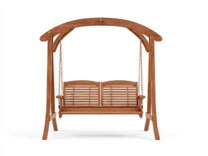 Gartenschaukelstuhl 2-Sitzer - Holz - 150x120x175 cm - naturholzfarbe - für Garten - klassisches Design-Spacesta