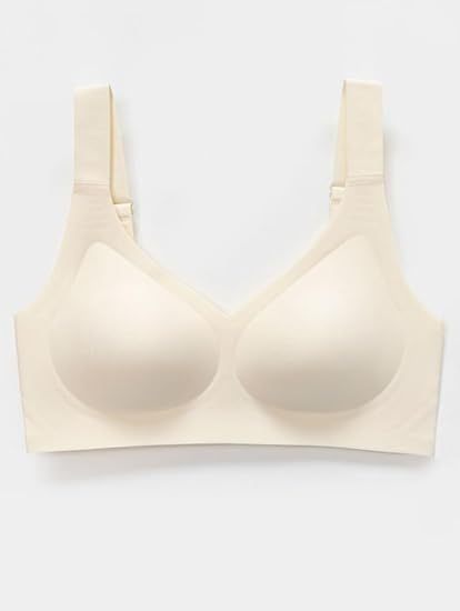 Womens Seamless Everyday Bra No Underwire Comfort Push Up Bras V Neck Soft Wireless Bralette Full Coverage Sport Bra