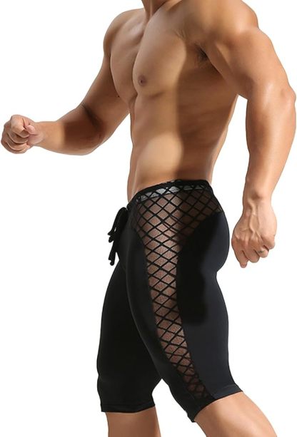  Men's Soft Mesh Cool Dry Compression Yoga Workout Tight Shorts
