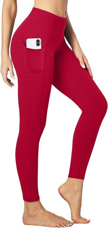 Leggings with Pockets for Women Tummy Control High Waisted Yoga Pants Women Compression Workout Leggings