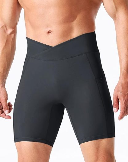 Men's Compression Short with Pocket Dry Fit Yoga Running Shorts Pack of 3