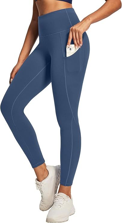 Leggings with Pockets for Women Tummy Control High Waisted Yoga Pants Women Compression Workout Leggings