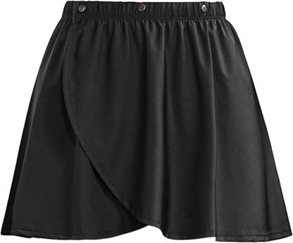 Women Layered Pleated Yoga Tennis Coverup Skirt Athletic Workout Running Buttons Elastic Waist Wrap Skirt Hip Scarf