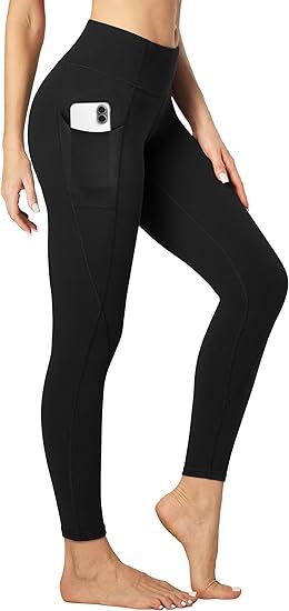 Leggings with Pockets for Women Tummy Control High Waisted Yoga Pants Women Compression Workout Leggings