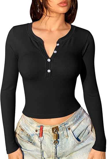 Women Crop Tops Yoga Shirts Seamless Long Sleeve Top Fashion Basic Tee