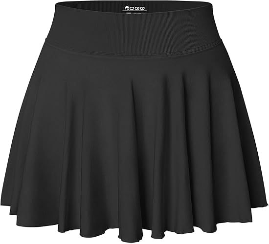 Women Mini Skirts 2 in 1 Flowy Basic Versatile Stretchy Flared Casual A-line Skirt with Pockets