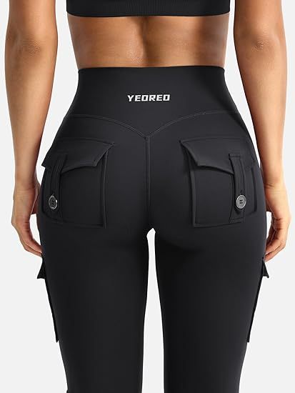 CoreFlex Women Workout Flare Leggings with Pockets Hidden Scrunch High Waisted Cargo Gym Yoga No Front Seam Leggings