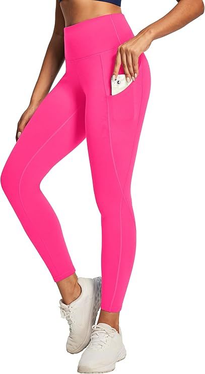Leggings with Pockets for Women Tummy Control High Waisted Yoga Pants Women Compression Workout Leggings