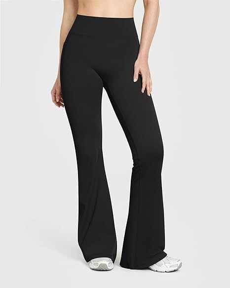 Yoga Pants Women High Waist Butt Lifting Casual Soft Leg Flared Bottoms with Pockets
