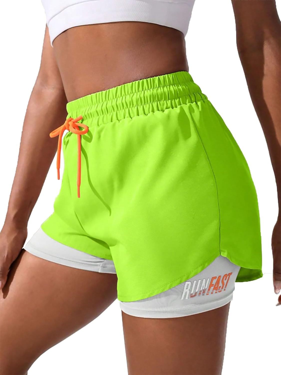 Women's 2 in 1 Workout Shorts Gym Workout Yoga Running Biker Tennis Skirts Clothes Summer
