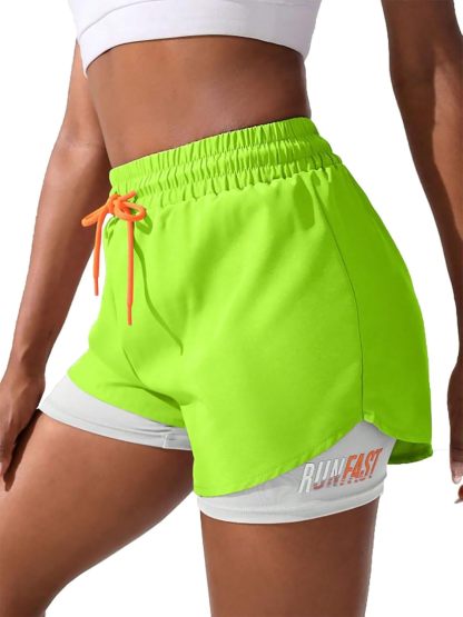 Women's 2 in 1 Workout Shorts Gym Workout Yoga Running Biker Tennis Skirts Clothes Summer