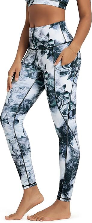 Leggings with Pockets for Women Tummy Control High Waisted Yoga Pants Women Compression Workout Leggings